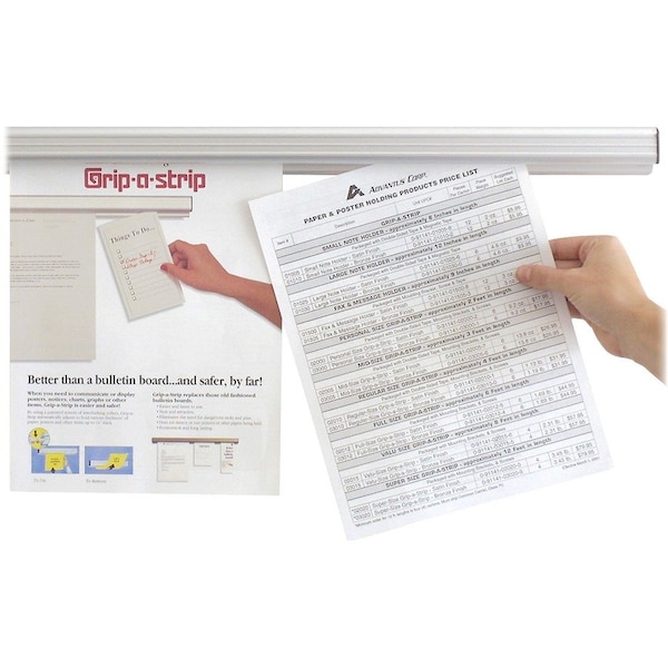 Grip-A-Strip Display Rail, 48"L, Satin
